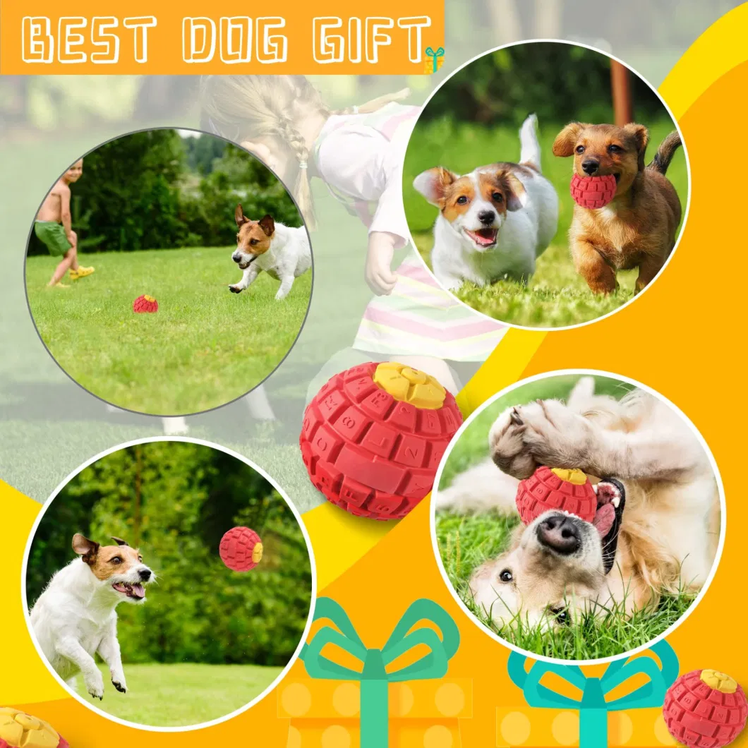 Rubber Squeaky Dog Chew Toy for Aggressive Chewers Dog Teeth Cleaning Toy