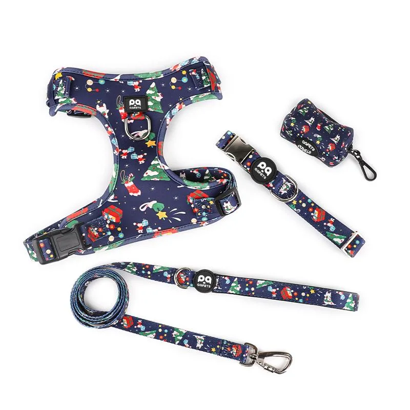 Hot Dog Collar and Leash Harness Set Sublimation Stylish Pet Harness