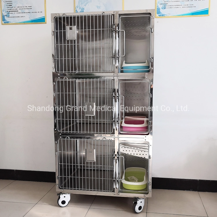 Hot Sale Large Pet Dog Cage Stainless Steel Dog and Cat Crate Heavy Duty Animal Vet House Cage