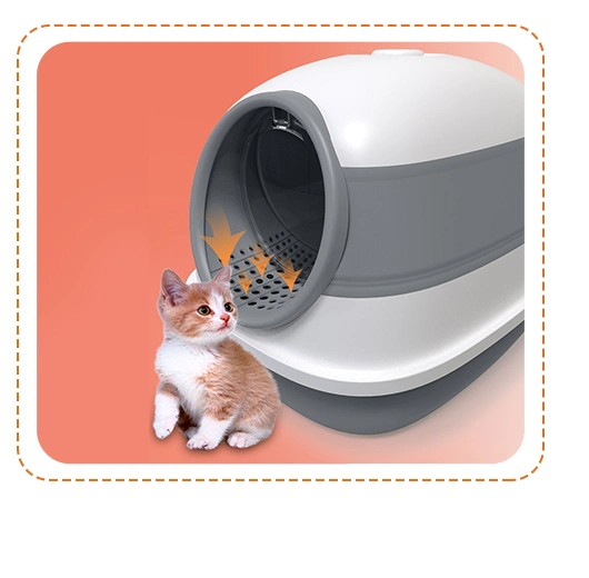 Multicolored Fully Enclosed Toilet Cat Litter Box