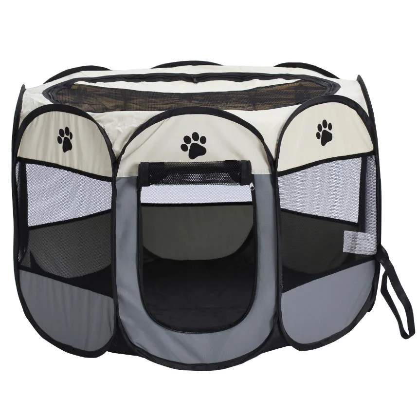 Octagonal Portable Outdoor Kennels Fences Pet Tent Houses Small Large Dogs Foldable Dog Crate