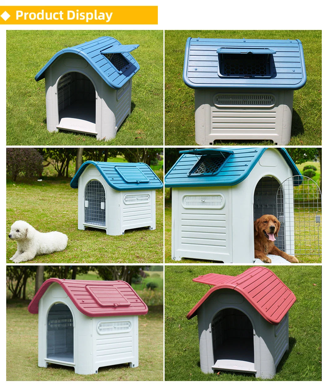 Modern Custom Portable Outdoor Dog House Casas De Perro Rainproof Detachable Plastic Dog Kennel