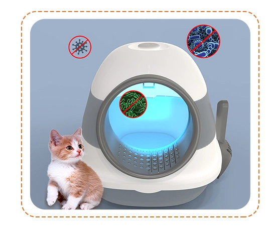 Multicolored Fully Enclosed Toilet Cat Litter Box