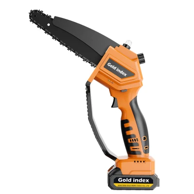 Gold Index Professional 21V batería de litio inalámbrica Cortador de Madera 6/8 Mini Chainsaw eléctrico portátil de pulgada con accesorios