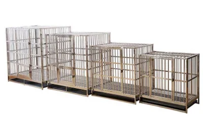  Los recién llegados de metal barato grandes de acero inoxidable para trabajo pesado de la jaula para perros plegable