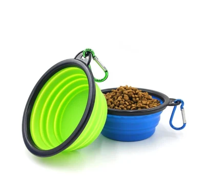  Viaje portátil Foldable silicona Pet Dog comida Bol