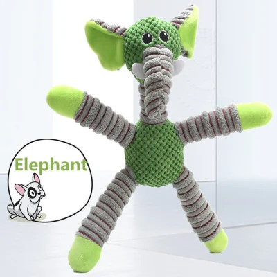  Sonido Squeaky indestructible gran perro mascota de forma de animales de juguetes de felpa suave Chew Toy cachorro formación Molar mordida dental dientes Juguetes