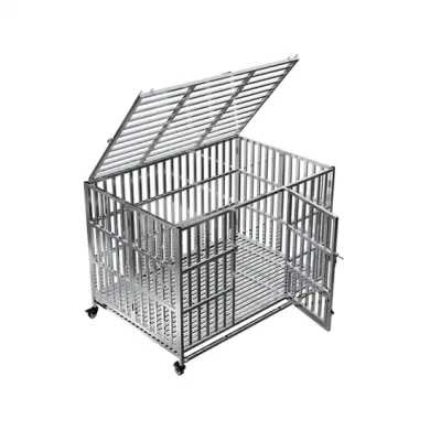  Perro Grande con inodoro Perro mediano plegable Acero inoxidable grueso Jaula de perro