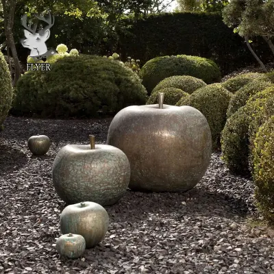  Decoración de Jardín de Esculturas al aire libre de Metal hecho personalizado Color Oro fruto de la escultura de bronce de gran tamaño de Apple Apple estatua