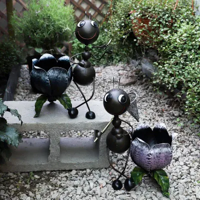  La hormiga de metal de la sembradora Olla, olla de jardín de flores, animales decoración Pot