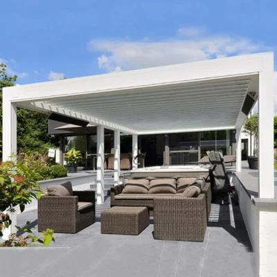  2-20% de descuento Patio bioclimática toldos toldo Pérgola Aluminio Sólido LED techo jardín al aire libre de los edificios