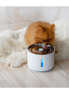Fuente DE mascotas LED, LED 81oz/2,4L Fuente automática/dispensador de agua para gatos, perros Esg13953