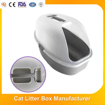 Fácil de limpiar grandes contenedores Muebles de casa Baño de mascotas arenero PARA Gato Gato Sandbox Abrir Caja ligera de basura de gato con Scooper