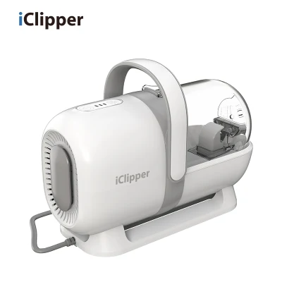 Iclipper-Lm1 Kit de arreglo de mascotas y succión al vacío 99% Cabello de mascotas Cortapelos profesionales con 7 herramientas de arreglo probadas para perros Gatos