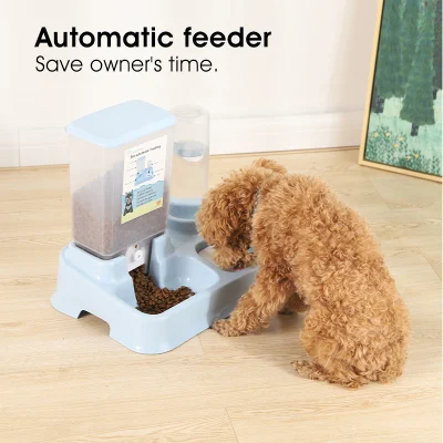 Alimentador automático de Perro Fuente Comida para perros mascotas Recipiente de plástico dispensador de agua