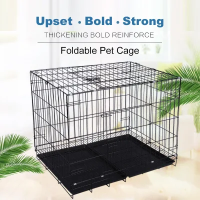  Jaula plegable para perros y gatos de casa de mascotas de doble puerta