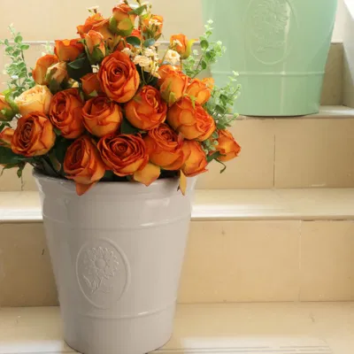  Leizisure Nordic Small/Medium Resin Material Molds Garden Vases Plastic Flower Pots &Planters with Pattern (XY-1003-2)