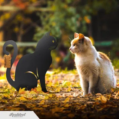 Gato Negro metal Jardín decoración, decoración de Halloween, patio al aire libre y césped Stakes, el arte del jardín de acero