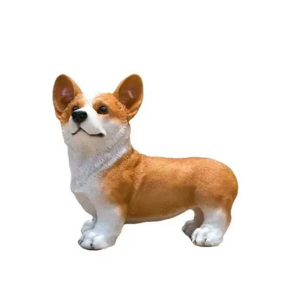  Patio Jardín Corgi decoración perro resina Artesanía Sala de estar Balcón Adornados lindos
