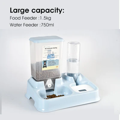 Alimentador automático de Perro Fuente Comida para perros mascotas Recipiente de plástico dispensador de agua