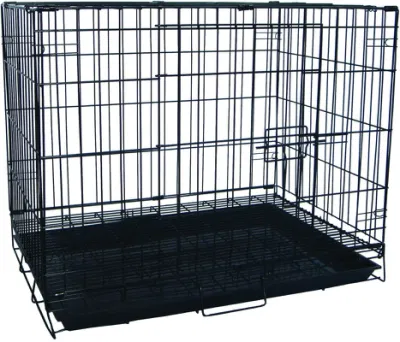Perro mascota Crate 48 pulgadas Gran jaula de perro doble puerta Crate plegable