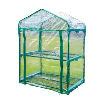  Portátil de 2 niveles de efecto invernadero de jardín al aire libre CUBIERTA Cubierta de PVC Mini jardín invernadero
