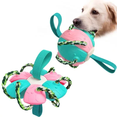 Mayorista de suministros de mascotas herramienta Funny duro dientes de pew Limpieza al aire libre Perro bola Squeaky Puzzle mascota juguete