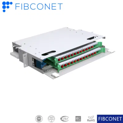  Fabricante de acero de 1,2 mm de ODF Cold-Rolled Patch Panel Rack-Mounted SPCC trama de distribución de fibra óptica