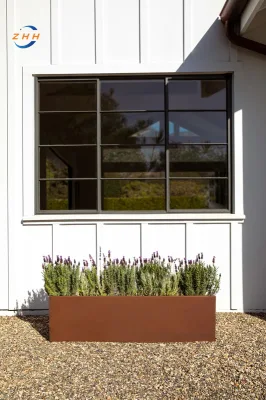  Exterior Raised Garden Corten Acero grandes sembradoras Caja rectangular de la sembradora Big Flower Pot