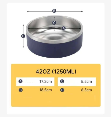 W-235 portátil de gran capacidad rentable logotipo personalizado Perro metálico Cuenco de comida