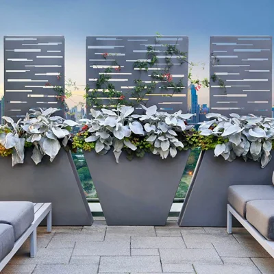 Decoración de jardín personalizados al aire libre Cónica de Acero Corten la sembradora