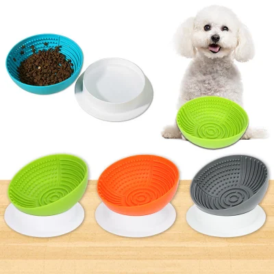  Cuenco de agua de alimentación de mascotas de silicona para perros con alimentador lento