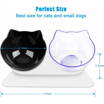  Petstar Cat doble/simple recipiente Alimentos Alimentos para mascotas elevados de agua de alimentación de animales de compañía cuenco con pedestal levantada