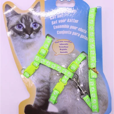  Collar ajustable de gato de mascotas para gatos Conejo de nylon acogedor Juego de arnés de gatito Leah