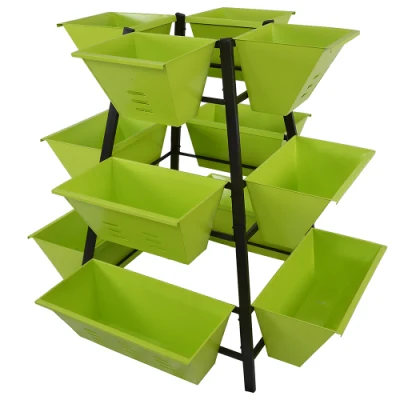  Jardín de casa - Combinación de múltiples capas grandes macetas de flores para plantar hortalizas