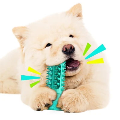  Cepillo de Dientes de Perro Stick-Puppy Cuidado dental El cepillado de dientes de perro eficaz Stick masajeador limpieza resistente Chew Toy Squeaky perro