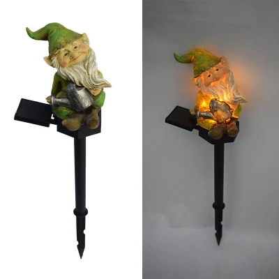  La luz solar de decoración artesanal de resina Polyresin Angel Figurita esculturas de jardín juego Gnome estatua