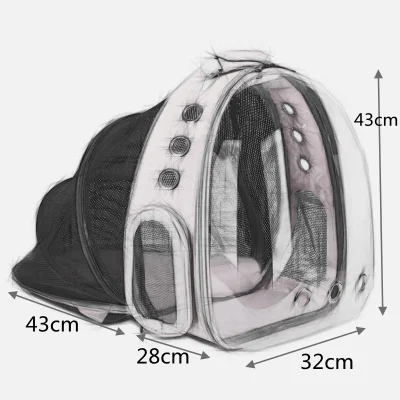 Mochila transportadora de gatos con cápsula espacial expandible para viajes al aire libre Wbb18618.
