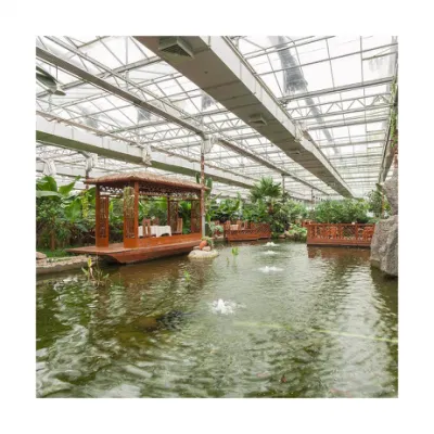 Invernadero de vidrio a gran escala certificado ISO para flores/plántulas/tomates/Aquaponics