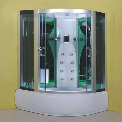  90X90 de la cabina de ducha de vapor con bañera de hidromasaje Caja de ducha de cristal