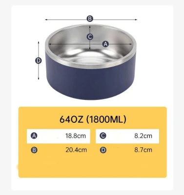 W-235 portátil de gran capacidad rentable logotipo personalizado Perro metálico Cuenco de comida