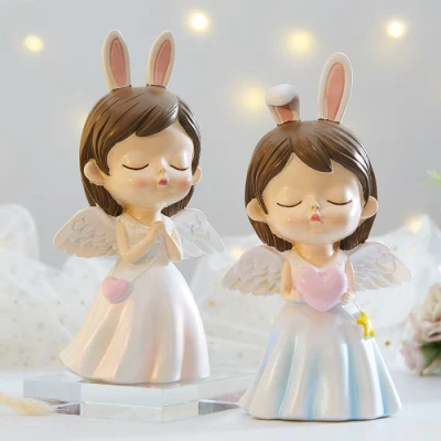  Lindo Ángel Figurines Fairy Garden Miniatures resina Ornaments Chica Elf Decoración del hogar