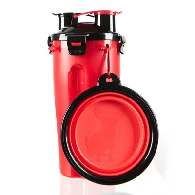  Mascota saliendo dos vasos de agua portátil Copa de agua para perros Cuenco plegable para comida para perros