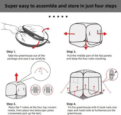 Pop-up planta impermeable invernadero para exteriores