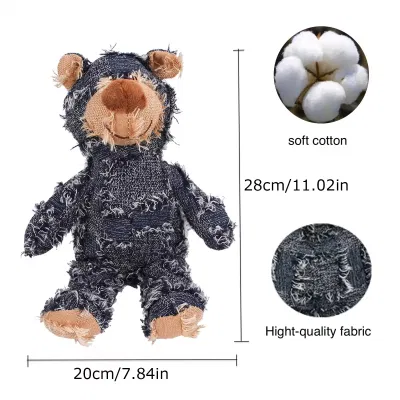 2024 Perro más nuevo animales rellenos Chew Toy Perro de gulo duradero Juguetes para las pelucas pesadas extremo oso Squeaky Perro juguete