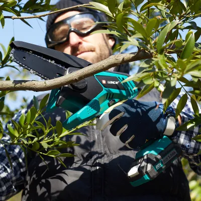  Batería de litio Liangye Powered Herramientas de jardinería 20V de la Sierra de Jardín Cordless Mini Eléctrico motosierra