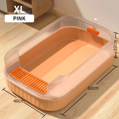  PET Productos Limpieza de gatos cerrado plástico Caja de aseo de gato Bandejas de basura Caja de basura de gato