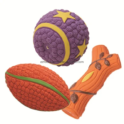  Squeaky Latex Rubber Dog Toy Balls Play Chew Fetch Squeaky Juguete para perros pequeños medianos grandes pelota interactiva Rama de fútbol Obtener y jugar cachorros Wbb16602