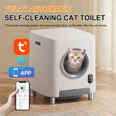  Caja de basura Cat con Odor Video gratuito de vigilancia de autolimpieza Inodoro de gato