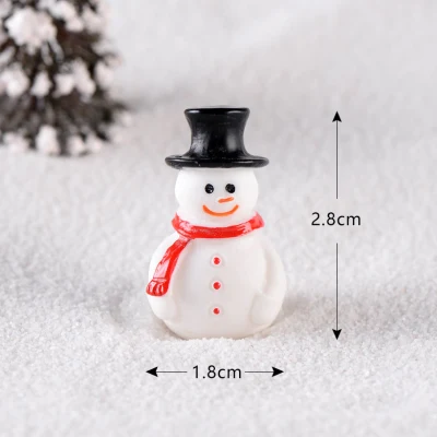 Jardín de hadas de invierno miniatura Snowman Santa Deer árbol de Navidad resina Adornos de Navidad